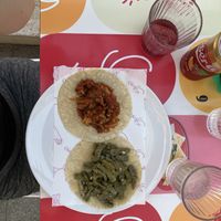 Mushroom taco and cactus taco  at Mulita Cocina Mexicana in Malaga