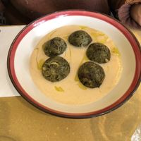 Pallotte di scarola su crema di cannellini   at L' Angolo Cottura in Rome