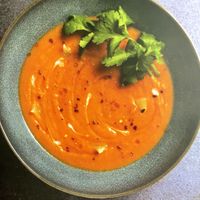 Tomato soup- from the menu  at Be Innergy in Armenia