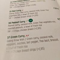 menu at Green Thai in Neu-isenburg