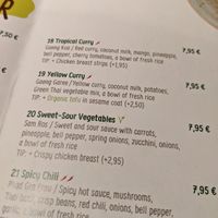 menu at Green Thai in Neu-isenburg