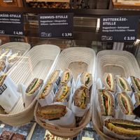 sandwiches with hummus at Zeit für Brot - Schweizer in Frankfurt