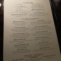 Menu  at Pyramid Restaurant and Bar in Dallas