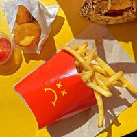Frowny meal w/ cheese burger 🍔  at Mr.Charlie's - Los-Angeles in Los Angeles