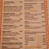 Menu 1 at Jazz Café in Doncaster