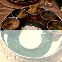 Veganized vegetarian rice dish. at Maharajare in Liege