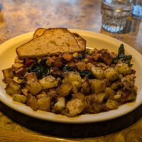 Northwest tofu scramble with homefries, sourdough bread at Old Town Cafe in Bellingham