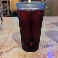 Ginger hibiscus iced tea at Key Largo Conch House in Key Largo