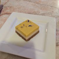 Vegan key lime mango bar dessert at Key Largo Conch House in Key Largo
