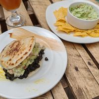 Arepas and guacamole at My Little Venezia in Mindo