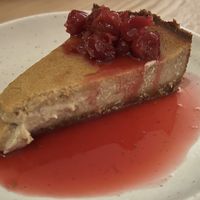 NY style cheesecake with sour cherry compote  at Planta in Bethesda