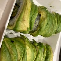 Dragon roll in sushi box at Planta in Bethesda