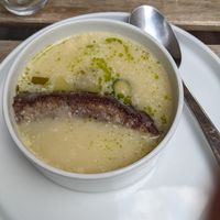 Asparagus cream soup at Tisch in Vienna