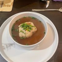 Cheese dumpling soup   at Tisch in Vienna
