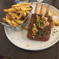 Slow roasted spare ribs with fries  at Tisch in Vienna