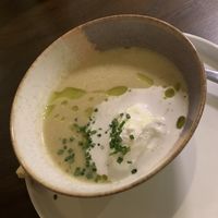Cream of garden lovage soup  at Tisch in Vienna