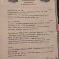 Seasonal menu at Tisch in Vienna