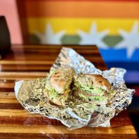 Gardner Sandwich. Made vegan by removing cheese and adding hummus. Nom nom nom!   at Chicago Bagel Authority in Chicago