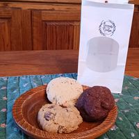 Funfetti, brownie, and chocolate chip cookies. at Sugar Babe Bakery in Pullman