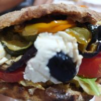 Vegan sandwich, sooo big!!! at Martinucci Laboratory in Rome