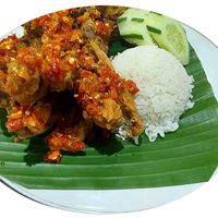 Terong geprek + Nasi at Minang Vegan in Ubud