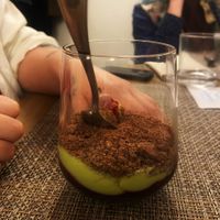 dessert: avocado mousse at ORA in Florence