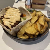 Cheeky Rainbow Pitta Pocket with spicy wedges 🌈😍 🥗   at Billy Byrnes Gastro Bar & Venue in Kilkenny