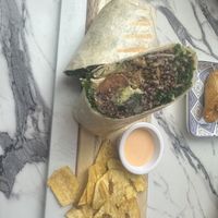 New Age Burrito, plantain  chips    at Earthy Picks in Orlando