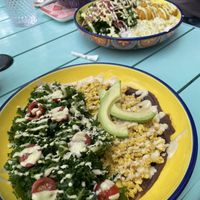 Eggstacy brunch scramble, chickpea curry and lentil soupp  at Earthy Picks in Orlando