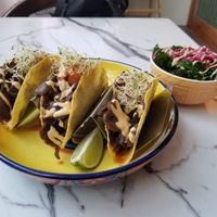 Tacos and kale salad were vegan, gluten-free, and delicious! at Earthy Picks in Orlando