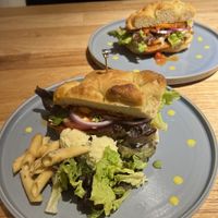 Vegan seitan foccacia burger  at Bio Terrace in Nagoya