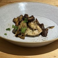 Mushroom and olive oil appetizer   at Bio Terrace in Nagoya