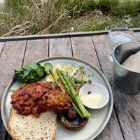 Big vegan breakfast  at Aintree Cafe & Garden in Rockbank