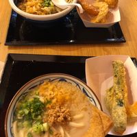 Vegan Udon with all the toppings and a side of tofu skin at Marugame Udon in San Francisco