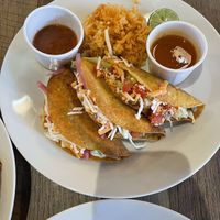     Vegan Tacos Dorados   at Del Cielo Tamales in Tucson