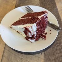 Vegan Red Velvet *Crumbly cake but good icing*   at Del Cielo Tamales in Tucson