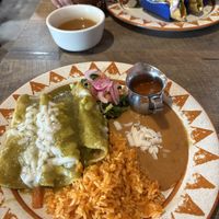 Vegan enchiladas   at Del Cielo Tamales in Tucson