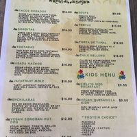 New vegan lunch menuu  at Del Cielo Tamales in Tucson