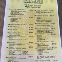 New vegan breakfast menu  at Del Cielo Tamales in Tucson