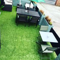 Outdoor seating at Grounded in the North in Manchester