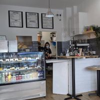 Inside (Older photo, during pandemic - tables and slight revamp since taking) at Grounded in the North in Manchester