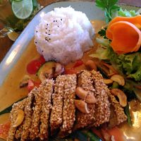 Erdnuss Curry mit veganer Ente at House of Vegan 182 in Berlin