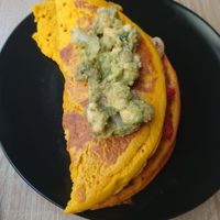 Chickpeas omelette was unfortunately very dry and sandy at Food Garden in Zagreb