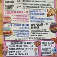 Menu at Junk Soul Smothered in Hull