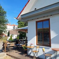 Outside at Värav Coffee and Toast in Tallinn