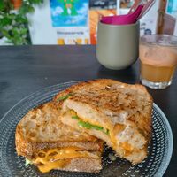 Vegan cheese sandwich at Värav Coffee and Toast in Tallinn
