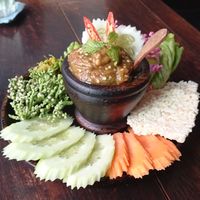 eggplant and sesame dip  at Anotai in Bangkok