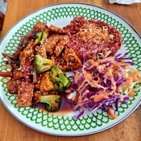 Teriyaki tempeh and Broccoli stir fry at Warung Dua Hati in Canggu