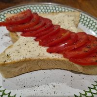 Tomato cheese toast at Warung Dua Hati in Canggu