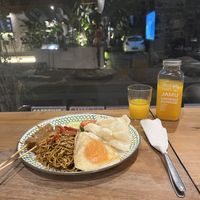 Mie goreng special and 2 chicken satays  at Warung Dua Hati in Canggu